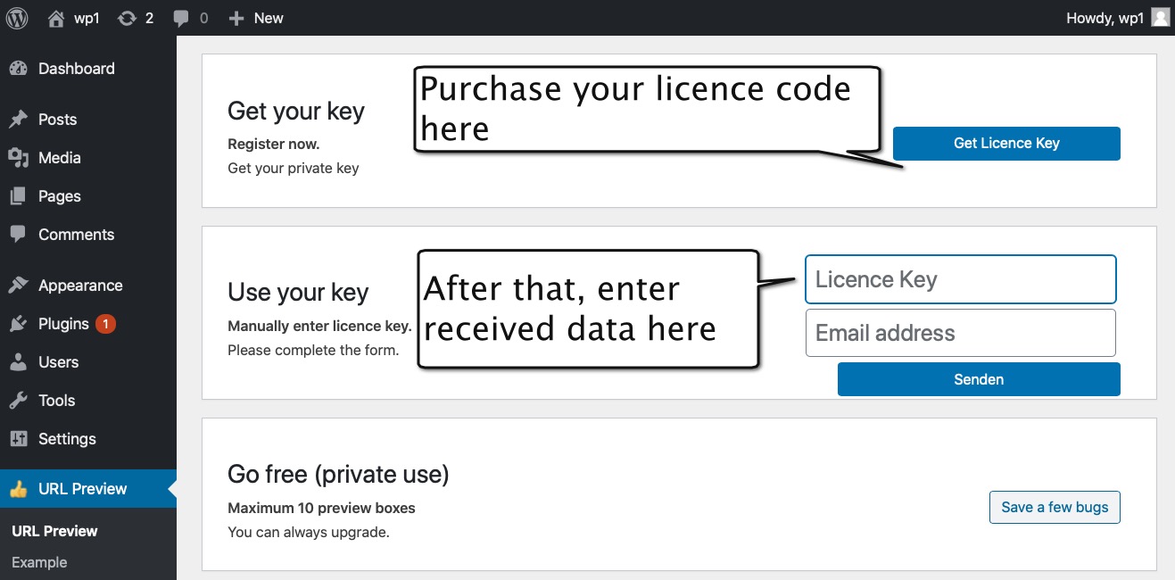 wordpress screenshot - use plugin